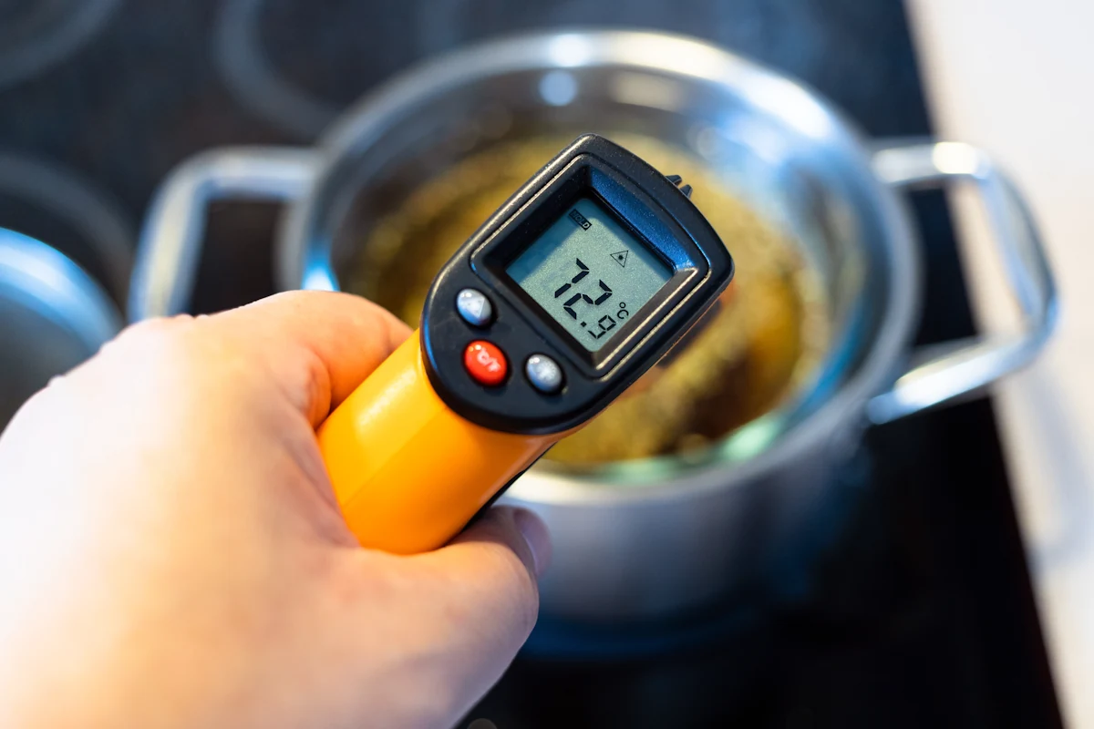 une personne qui utilise un thermomètre de cuisine